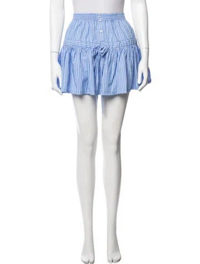 Pre-owned Hill House Home Striped Skirt In Blue