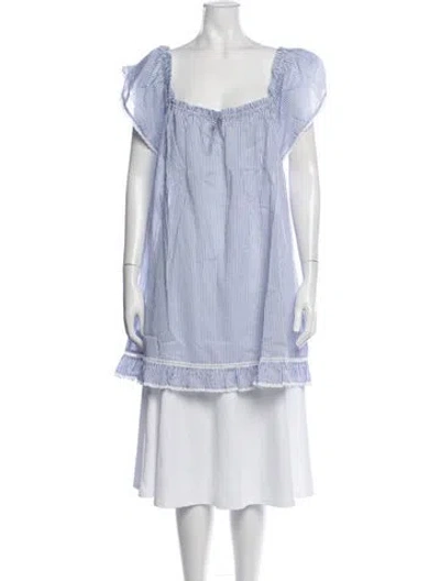Pre-owned Hill House Home Striped Square Neckline Tunic W/ Tags In Multicolor