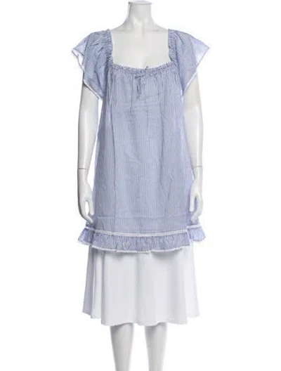 Pre-owned Hill House Home Striped Square Neckline Tunic W/ Tags In Multicolor