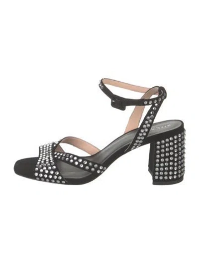 Pre-owned Hill House Home Suede Sandals In Black