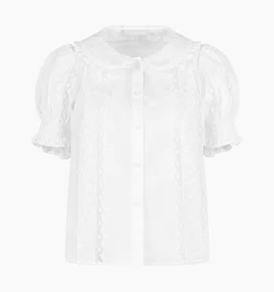 Hill House Home The Adelaide Top In White Broderie Voile