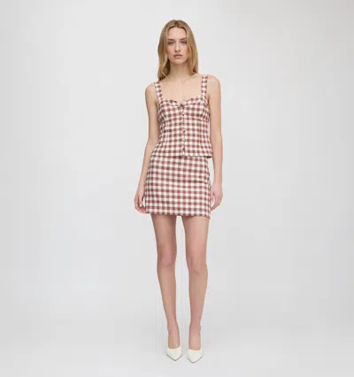 Hill House Home The Aiko Top Rust Gingham In Brown