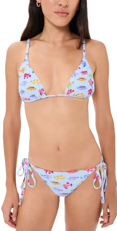 Hill House Home The Alessia Bikini Set Rainbow Fish In Blue