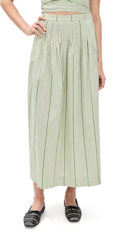 Hill House Home The Ame Skirt Green Jacquard Stripe