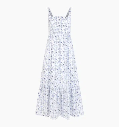 Hill House Home The Anjuli Nap Dress In Blue Vine Stripe