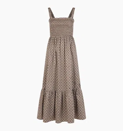 Hill House Home The Anjuli Nap Dress In Chocolate Circular Lattice