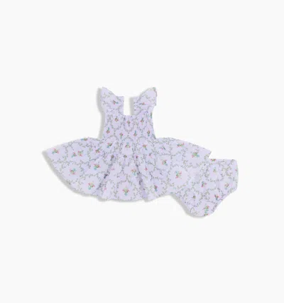 Hill House Home The Baby Ellie Nap Dress In Lilac Trellis