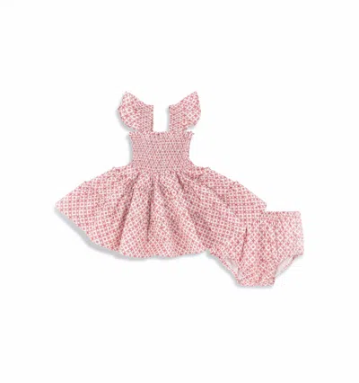 Hill House Home The Baby Ellie Nap Dress In Rose Circular Lattice