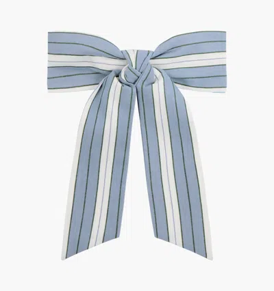 Hill House Home The Belle Bow In Coln Ticking Stripe Dusty Blue