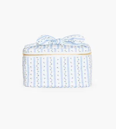 Hill House Home The Bow Top Quilted Cosmetic Bag In Blue