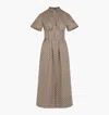Hill House Home The Carolina Shirt Dress In Chocolate Circular Lattice