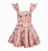 Hill House Home The Charlotte Nap Dress In Rose Calico Trellis