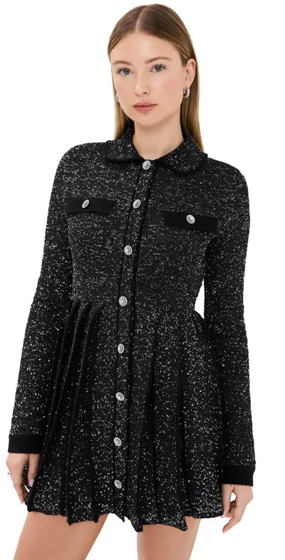 Hill House Home The Chloe Sweater Dress In Silver Sequin Knit