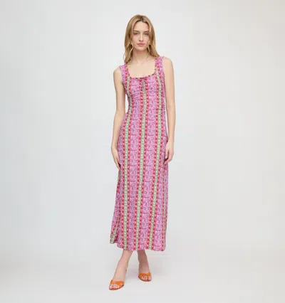 Hill House Home The Coraline Dress Etched Floral Stripe In Purple