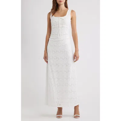 Hill House Home The Coraline Lace Maxi Dress In White