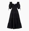 Hill House Home The Corinne Nap Dress In Black Linear Swiss Dot