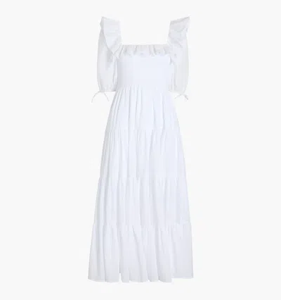 Hill House Home The Corinne Nap Dress In White Shadow Stripe