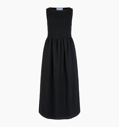 Hill House Home The Cosima Nap Dress In Black Tonal Seersucker