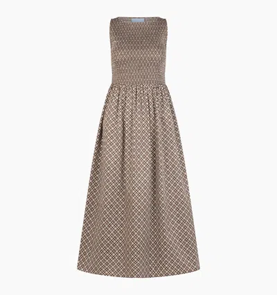 Hill House Home The Cosima Nap Dress In Chocolate Circular Lattice