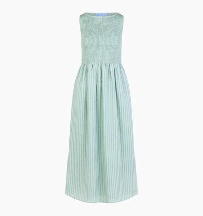 Hill House Home The Cosima Nap Dress In Sage Green Tonal Seersucker
