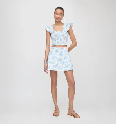 Hill House Home The Cropped Paz Top In Blue