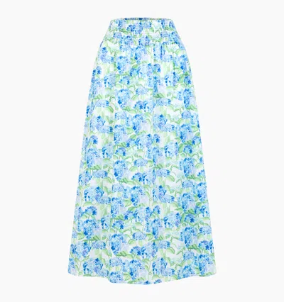 Hill House Home The Delphine Nap Skirt In Blue Watercolor Hydrangea
