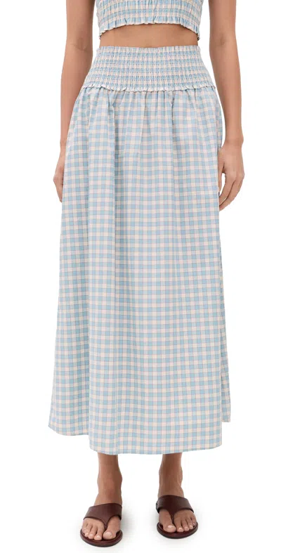 Hill House Home The Delphine Nap Skirt Blue/red Gingham