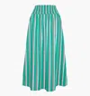Hill House Home The Delphine Nap Skirt Sunset Stripe In Orange