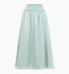 Hill House Home The Delphine Nap Skirt In Sage Green Tonal Seersucker
