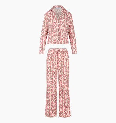 Hill House Home The Eleni Pajama Set In Birch Vine Stripe