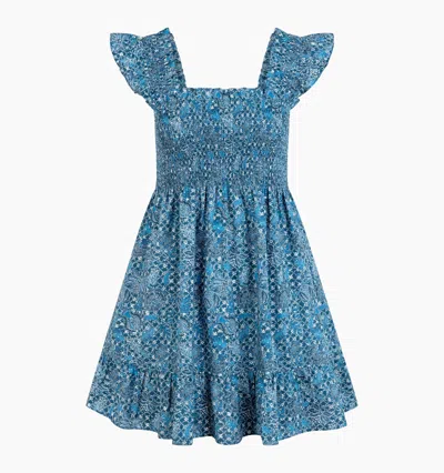 Hill House Home The Elizabeth Nap Dress In Navy Calico Trellis