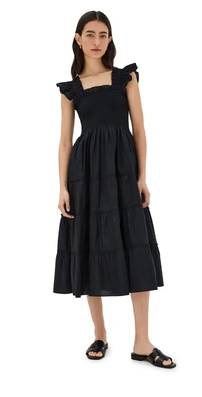 HILL HOUSE HOME THE ELLIE COTTON NAP DRESS BLACK
