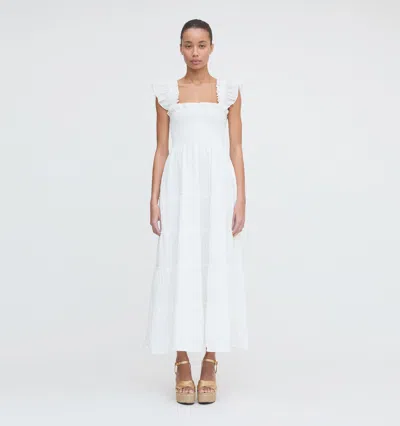 Hill House Home The Ellie Maxi Nap Dress In White Tonal Seersucker