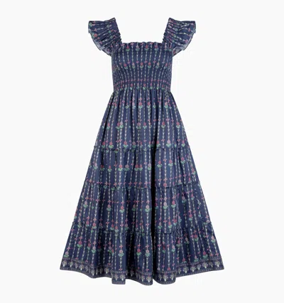 Hill House Home The Ellie Nap Dress In Trailing Fern/navy Multi