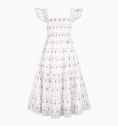 Hill House Home The Ellie Nap Dress In Trailing Fern/white Multi
