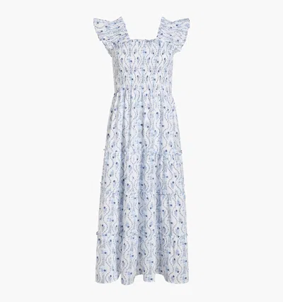 Hill House Home The Ellie Nap Dress In Blue Vine Stripe