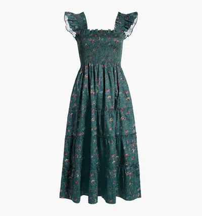 Hill House Home The Ellie Nap Dress In Bottle Green Fleur Chintz