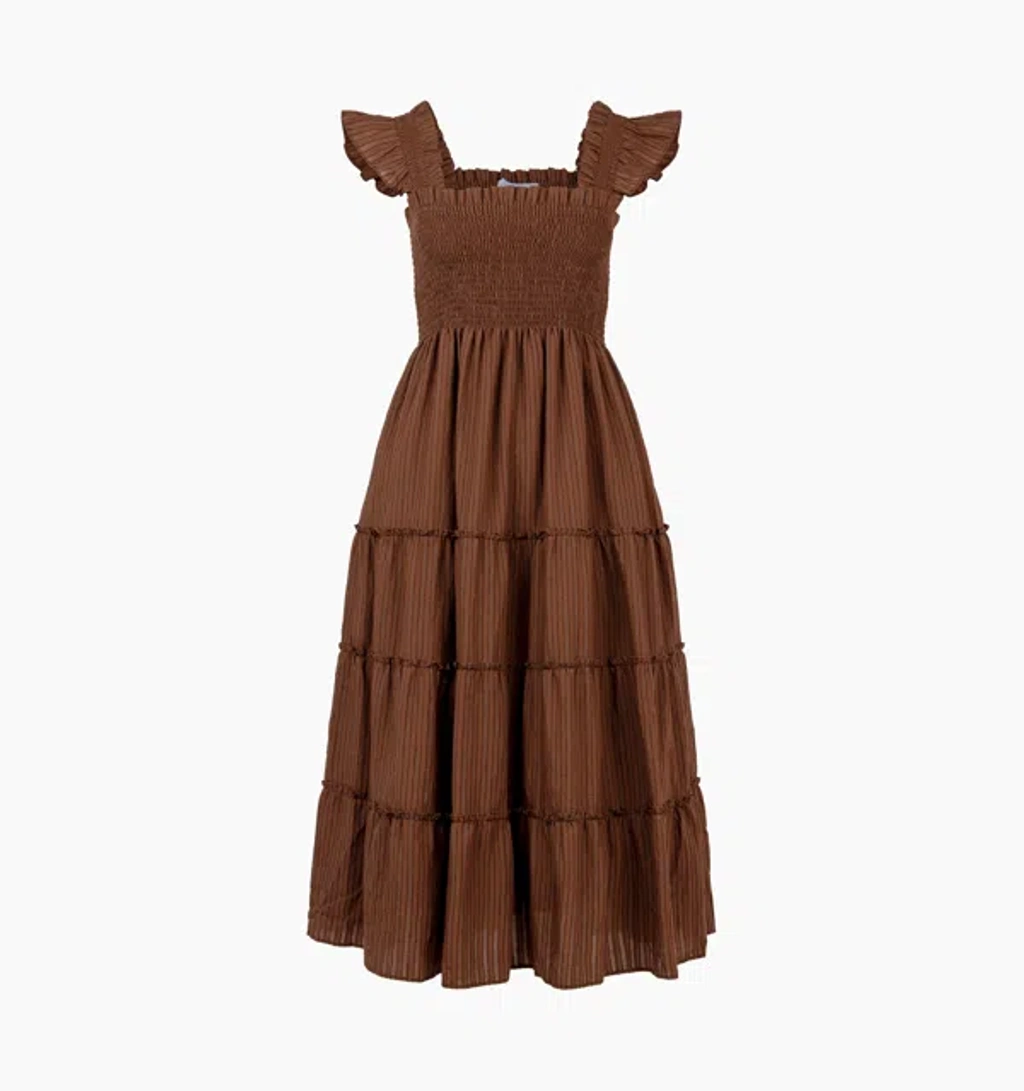 Hill House Home The Ellie Nap Dress In Chocolate Tonal Seersucker | ModeSens