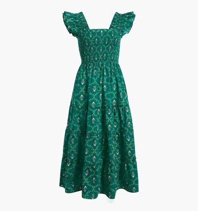 Hill House Home The Ellie Nap Dress In Emerald Trellis