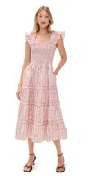Hill House Home The Ellie Nap Dress Emma Ikat Stripe/pink Multi In Emma Ikat Stripe/pink Multi