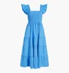 Hill House Home The Ellie Nap Dress In Hydrangea Blue Textured Clip Dot