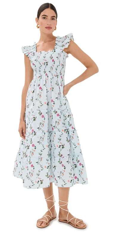 Hill House Home The Ellie Nap Dress In Pond Floral Pond Floral In Pond Floral Poplin