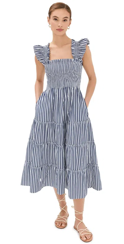 HILL HOUSE HOME THE ELLIE NAP DRESS NAVY STRIPE