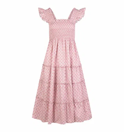 Hill House Home The Ellie Nap Dress In Rose Circular Lattice
