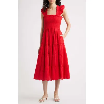 Hill House Home The Ellie Nap Midi Dress In Red