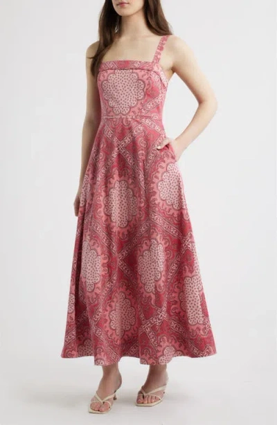 Hill House Home The Ezra Print Sleeveless Maxi Dress In Pink