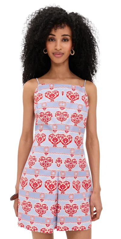 Hill House Home The Fae Dress Poppy Damask Stripe In Blue