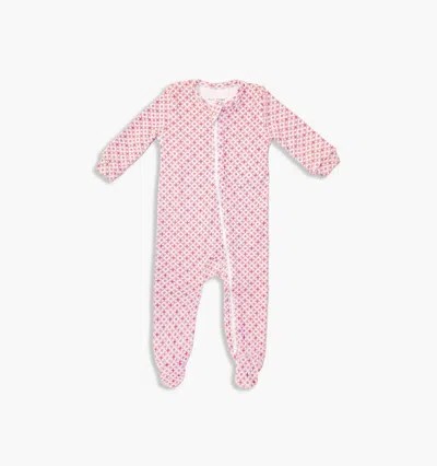 Hill House Home Babies' The Footie Pajama In Rose Circular Lattice