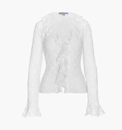 Hill House Home The Gabriella Ruffle Lace Top In White