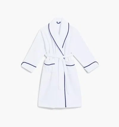 Hill House Home The Hotel Robe In White/navy